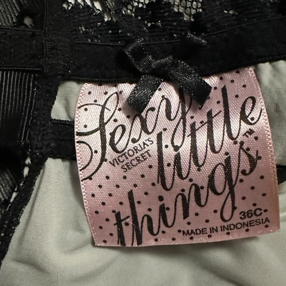 Victoria's Secret Sexy Little Things Black Lace Underwire Chemise Babydoll 36C